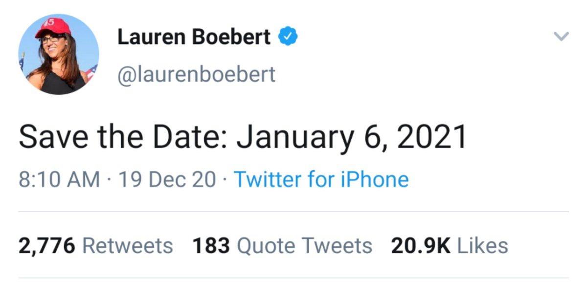 House Rep.  @laurenboebert of Colorado regarding the events of January 6.