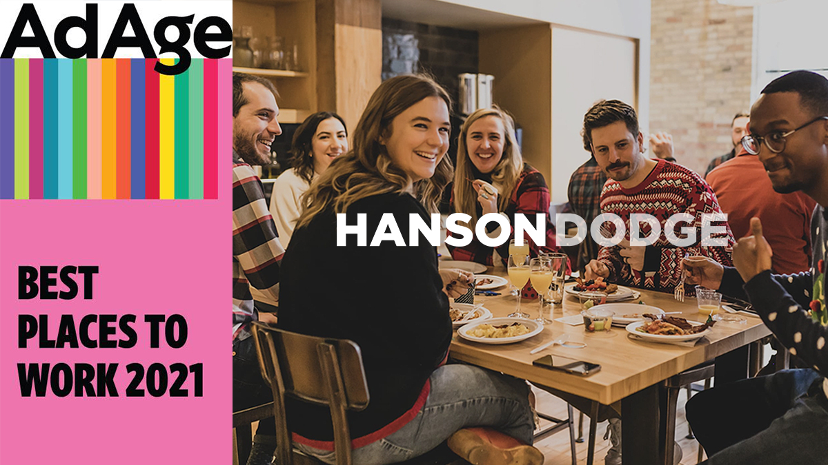 hansondodge's tweet photo. We’re honored. @Adage has listed Hanson Dodge as One of the Best Places to Work. https://t.co/d1dl0zayaZ #Bestplacestowork #Adage #MakeGreatLeaps #HDLeaps https://t.co/cn82v7KHHM
