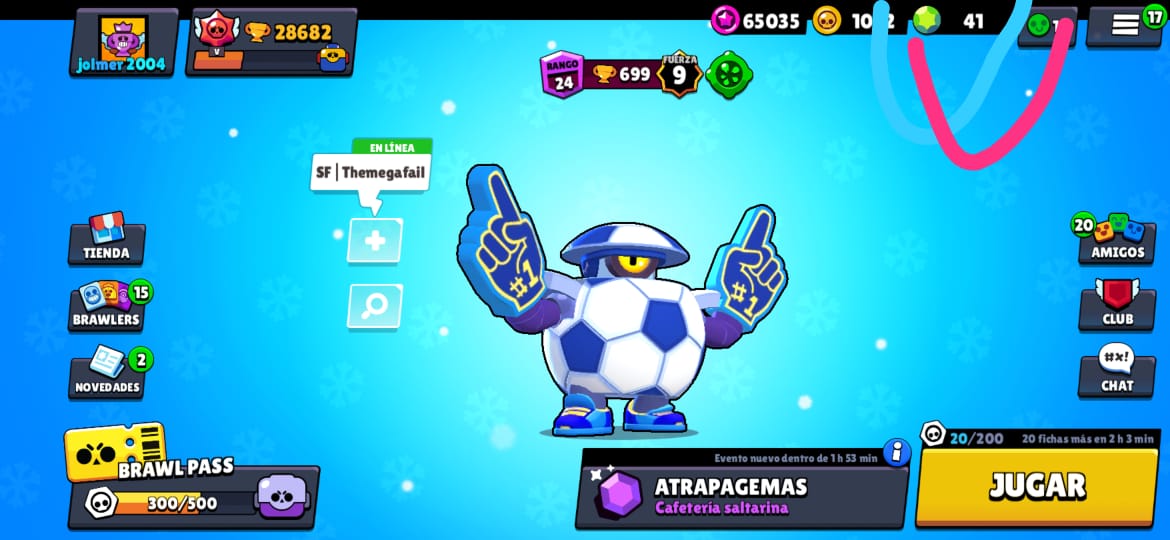 nuetro ganador de 30 gemas del torneo 1vs1 de este mes es jolmer2004, felicitaciones
invitados a unirse a nuestro club top 10 colombia para participar tambien