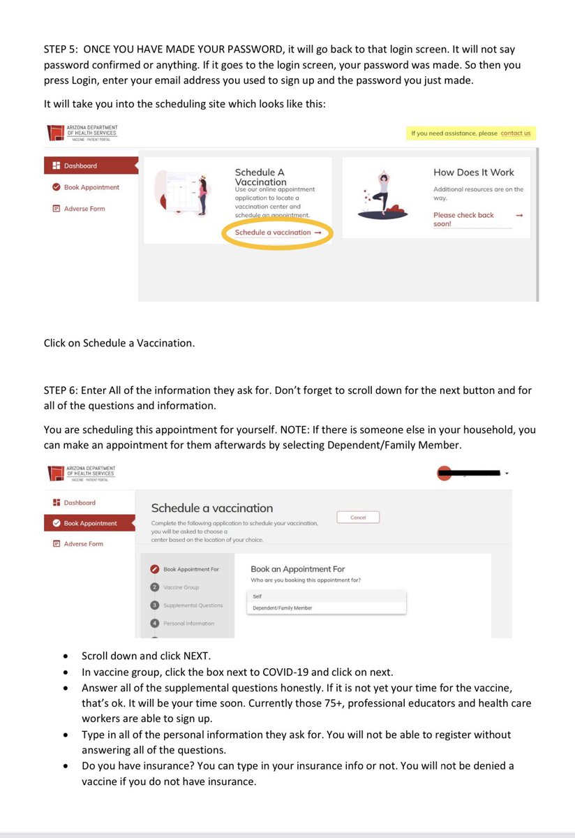 My sister said many older Arizona residents have had trouble navigating the vaccine signups so she made this guide to help! ITS A LOT OF STEPS. Please forward to any AZ people who might need help! Thread!!