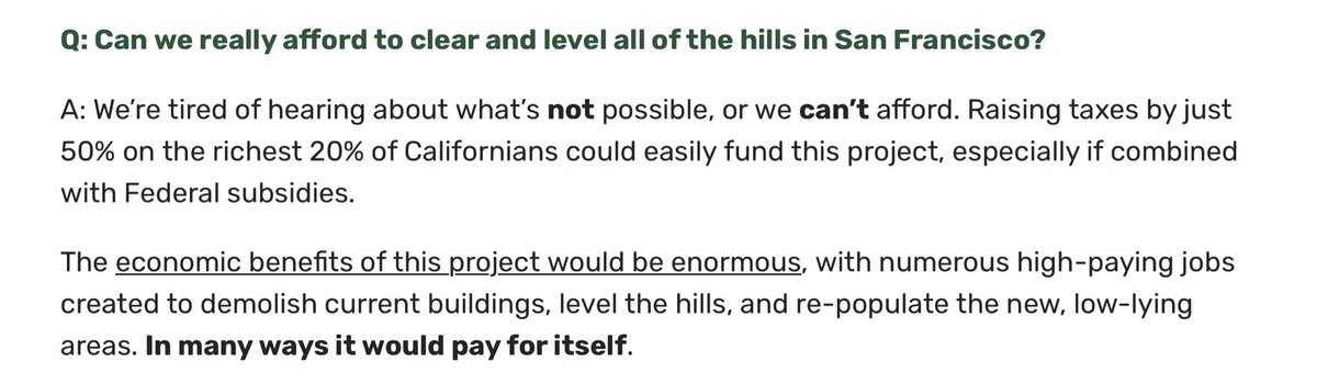 To everyone messaging us about affordability - we address this on our internet “site” flattensf.org 

Modest tax increase + federal subsidies + tax benefits from new jobs MORE than cover the cost of the project
