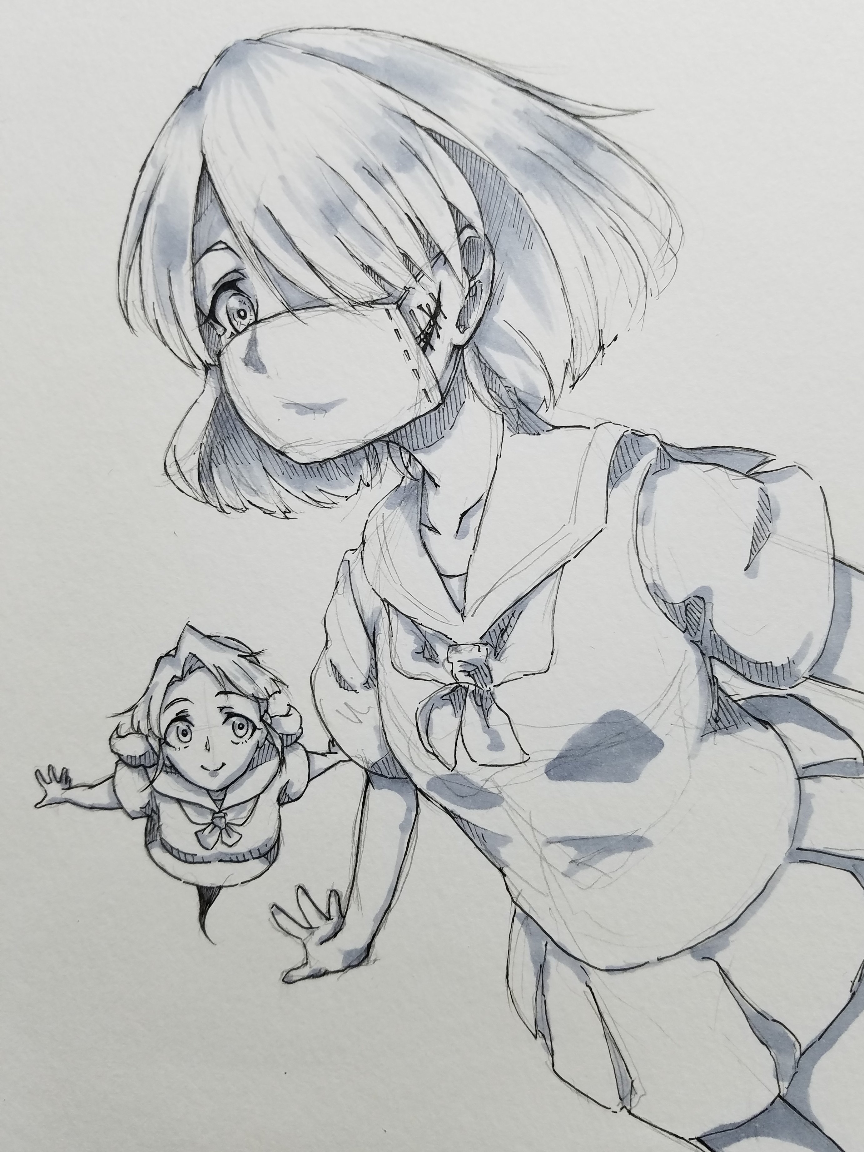ゲんマタ いつぞや描いた口裂け女の子とテケテケ イラスト 口裂け テケテケ T Co I3xxrnkw8d Twitter