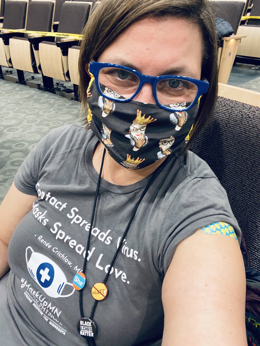 Can’t tell how excited I am that #IGotTheShot #2??  That’s because we all still need to spread the love and #MaskUpMN! You can see it in my eyes. Much gratitude. 
#VaccinesSaveLives #ThisIsOurShot #FM4MN