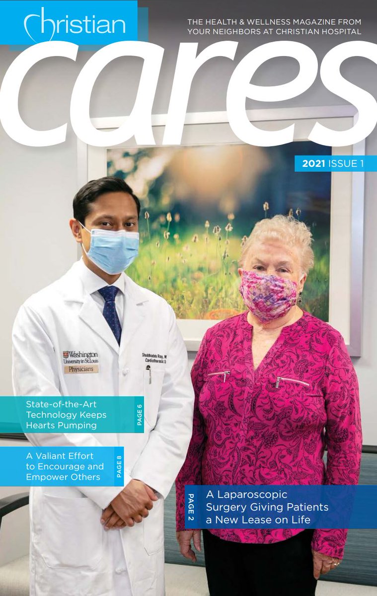 WashUSurgery's tweet photo. In this edition of Christian Cares from @Christian_Hosp, #WashUSurgery faculty are featured in patient stories, clinical highlights and provider spotlights among other engaging news stories. Read the latest from this @BJC_HealthCare location: https://t.co/iX5c0WhBlY. https://t.co/PKKX6JSpoo