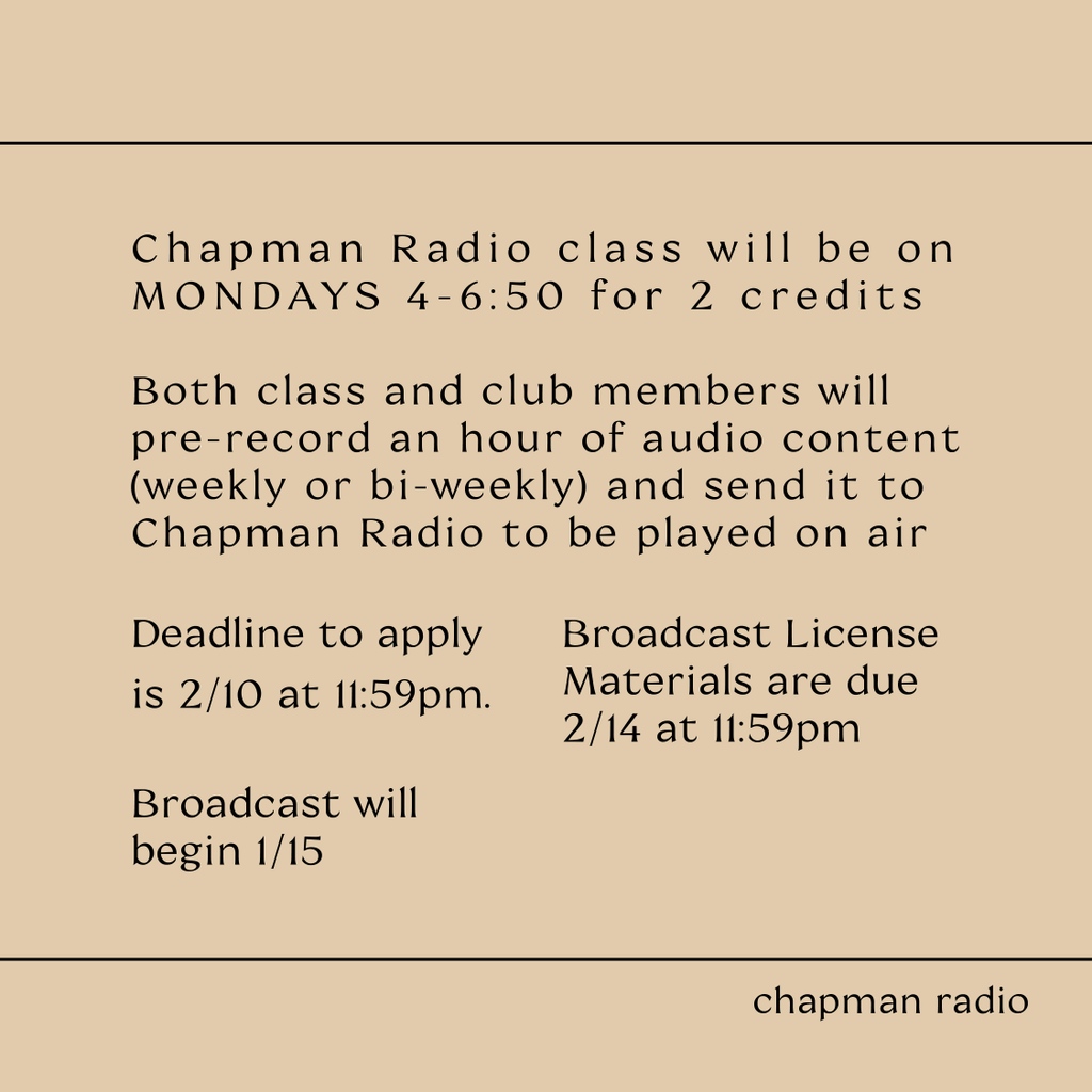 Chapman Radio tweet media