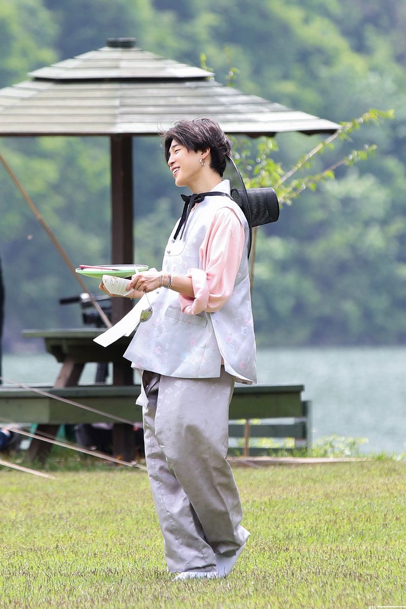 Thank you,  @BTS_twt Jimin, for 𝗯𝗲𝗶𝗻𝗴 𝗳𝘂𝗻𝗻𝘆 and making us laugh.Your special request to wear hanbok that day: while driving, playing ping-pong  is something that I will remember for a very long time - forever!  #Happy8YearsWithJimin  #지민  #방탄소년단