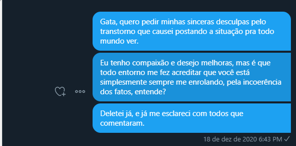 Victor3010Jr's tweet photo. @mayraariell EM QUAL MOMENTO QUE EU NÃO "LIGUEI" PRA TÚ?
Felizmente por mais estranho que pareça, tenho a coragem de por a minha cara a tapa e não parecer vítima a todo instante. https://t.co/JaPan4nnwK