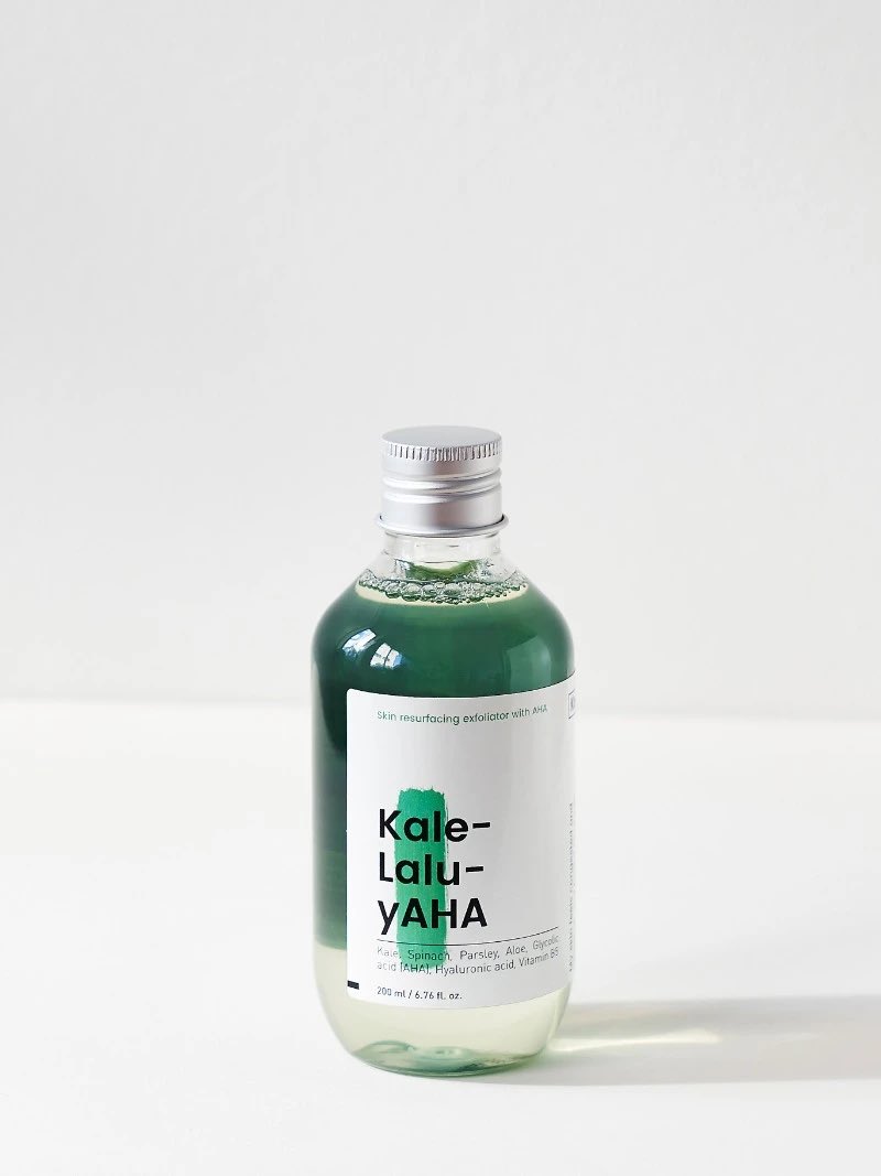 Chemical Exfoliants (AHA): Kale-lalu-yAHA by Krave Beauty. It contains Glycolic Acid to help remove your dead skin, increase skin turnover and help with hyperpigmentation. Use only at night.