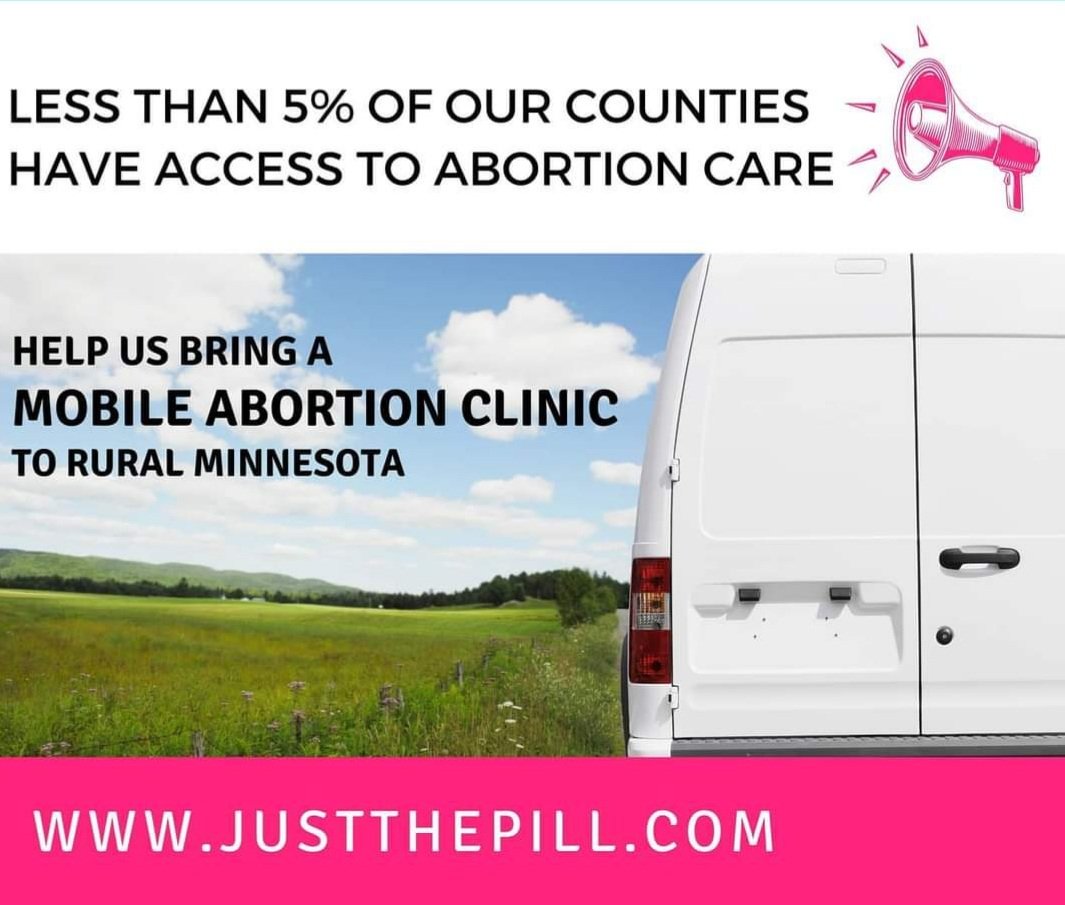 JustThePill's tweet photo. We started by mail but we're not done there! Help us bring a mobile clinic out to rural Minnesota!
#ruralhealth #reproductiverights #reproductivehealth #pillsbypost #telabortion #telehealthabortion #wecan
#prochoice #abortionrights #abortioncare #ShoutYourAbortion https://t.co/z5gSmnh5Zt