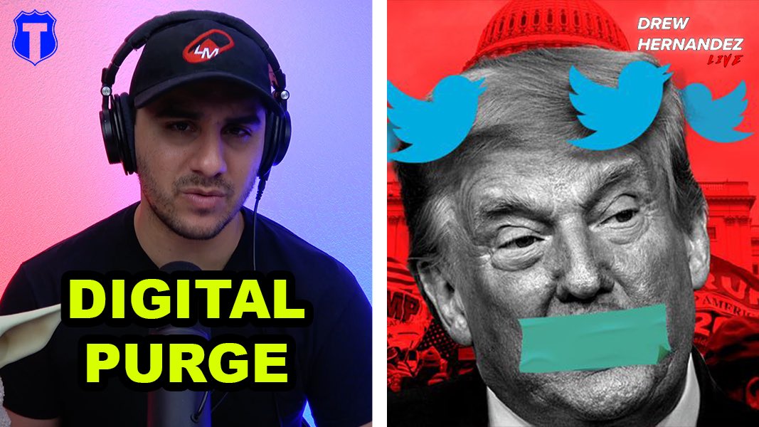 DrewHLive's tweet photo. Multiple internet services have banned a sitting President of the United States

This has now shown the tech giants have the power to silence anyone

New podcast out now!

Link: https://t.co/S8OqWKJSKj https://t.co/W6Bu8yeaem