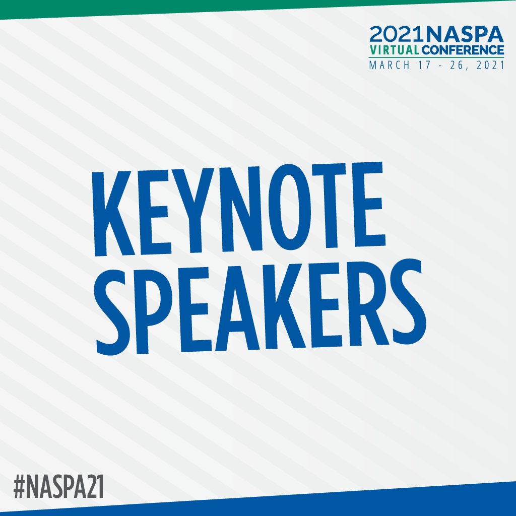 We are proud to share with you the amazing individuals who will be our keynote speakers at #NASPA21!

Early registration closes Friday: conference.naspa.org/register
