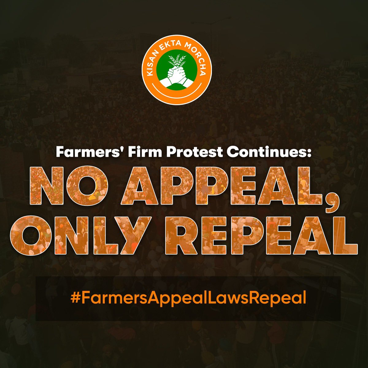 kisanektamorcha's tweet image. The farmers say that &apos;Stay on implementation&apos; is just a temporary solution. And that the govt. has to repeal the farm laws to stop the ongoing fierce protest. 

#FarmersAppealLawsRepeal
