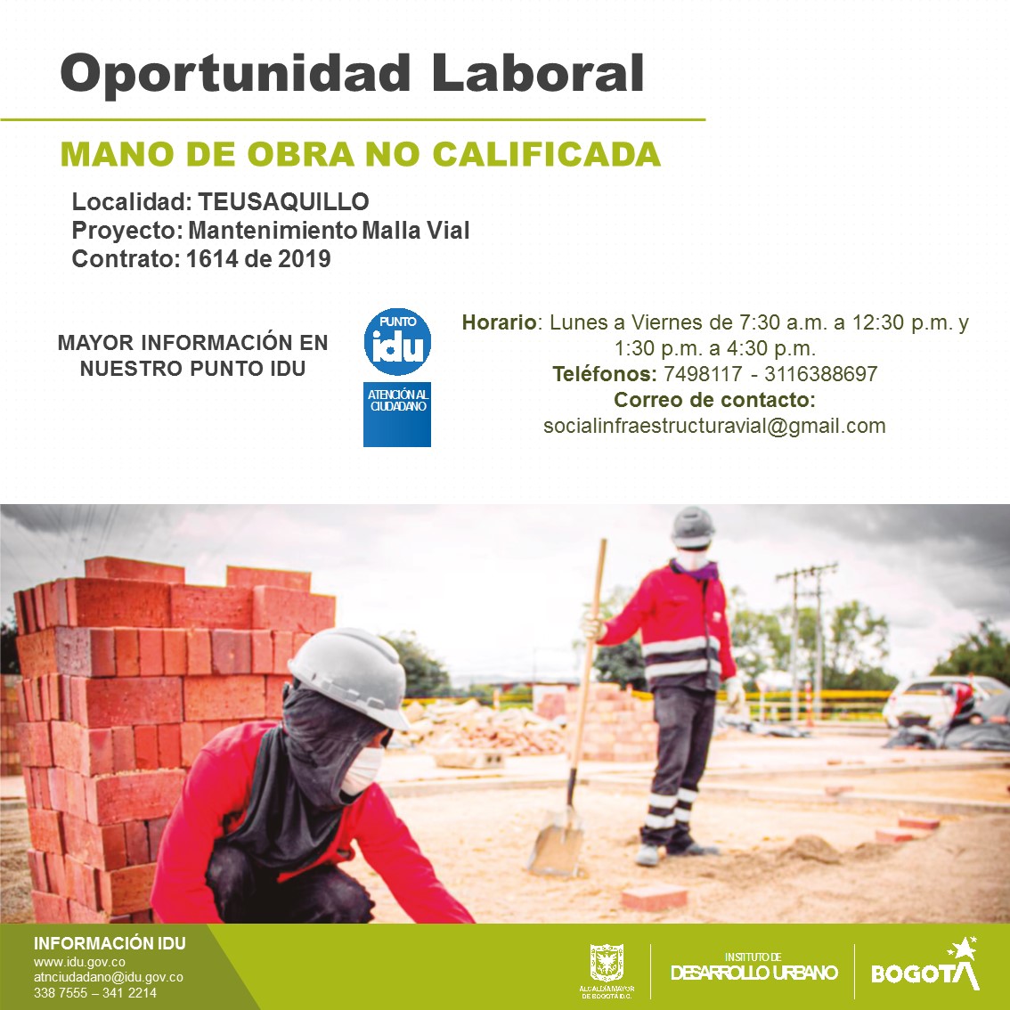 👷♂#TrabajoSíHay
Iniciamos mantenimiento en la malla vial de la localidad de #Teusaquillo @teusaquillo13, el contratista de obra se encuentra en búsqueda de