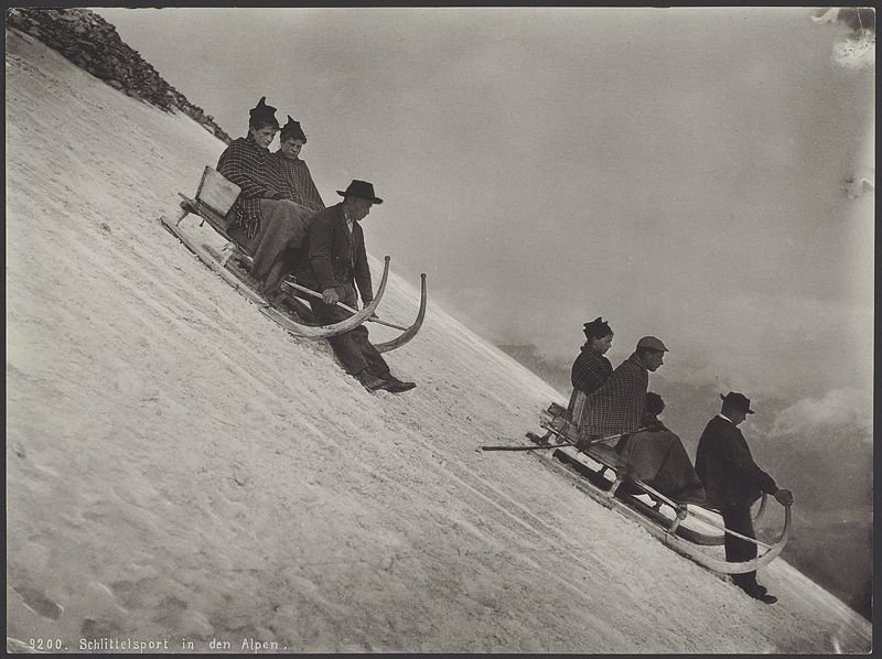 On Victorian times Sledding became a fun winter activity for all the family members, young and old people gathered to race on the slopes and had fun doing it.