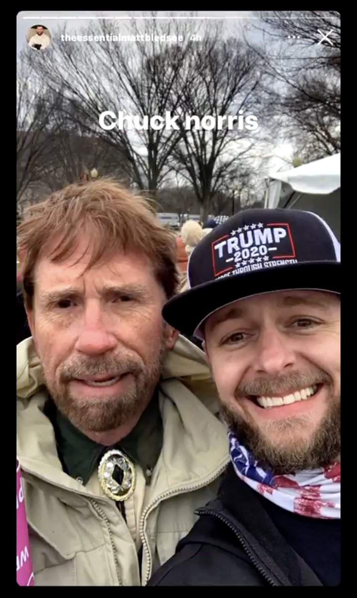 Wait, so are we just not going to mention the fact that Chuck Norris was at the MAGA insurrection?