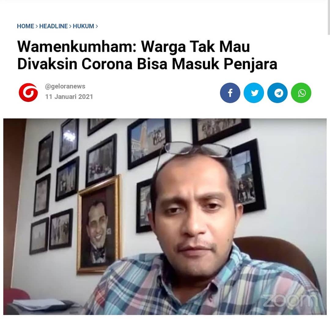 Lucu lucu😂 kenapa ga mreka yg pling prcaya dan paling takut covid aja yg divaksin, yg ga mau mah biarin logikanya klo trinfeksi virus resiko kami sndiri 🤪
#TolakDivaksinSinovac