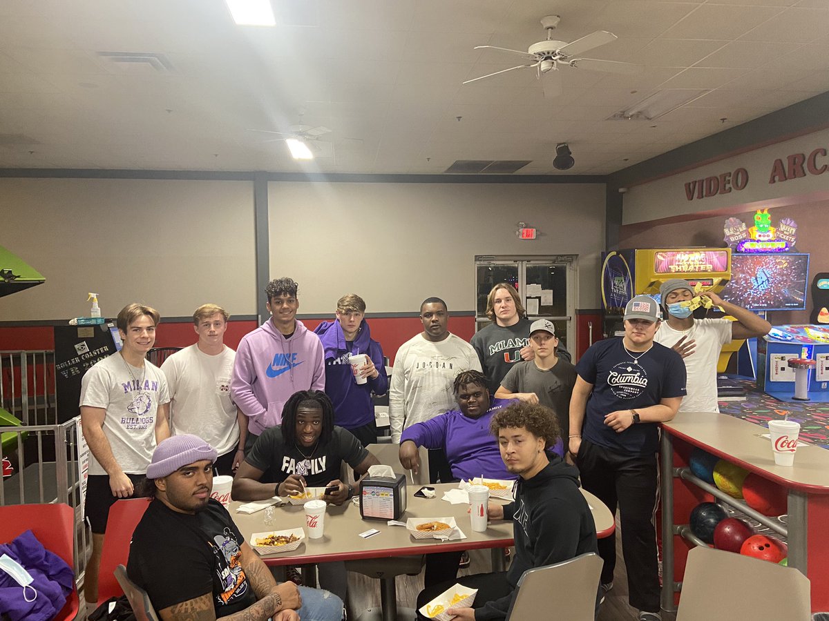 Carl_Diffee's tweet photo. I’m glad these guys are good at Football because bowling isn’t it! 

Class of 2022

#Family #MadeinMilan https://t.co/OcsaMs1SAF