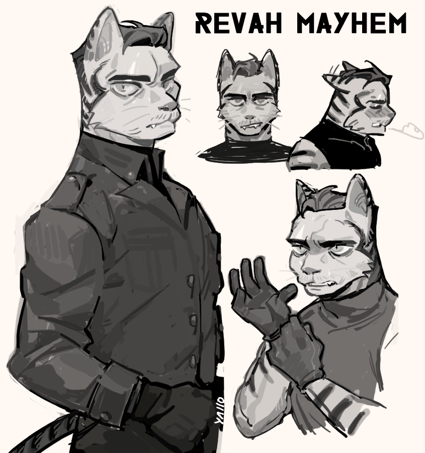 literally came up wit anothr fuckin cat OC: REVAH MAYHEM Y'ALL 🐱 