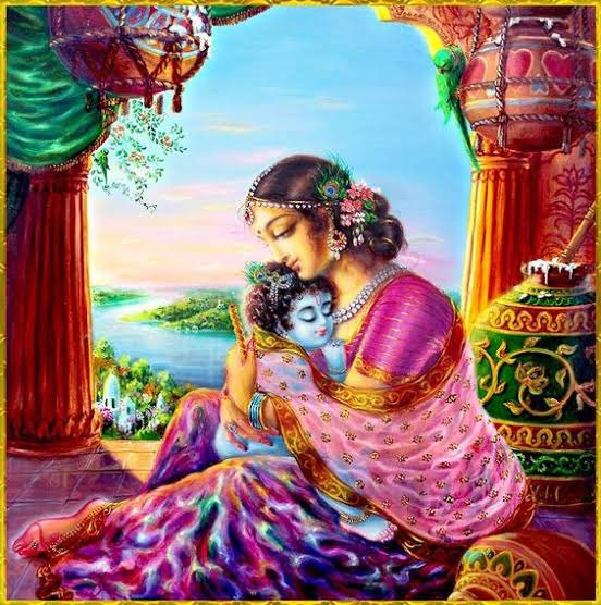COMING OF KRISHNA TO UDUPIOnce, Devaki told Krishna of her desire to see him as a child since he was with Yashoda in his childhood. Krishna immediately assumed his child form, played with Devaki, smeared butter on his face and playfully snatched the churn and rope from her.