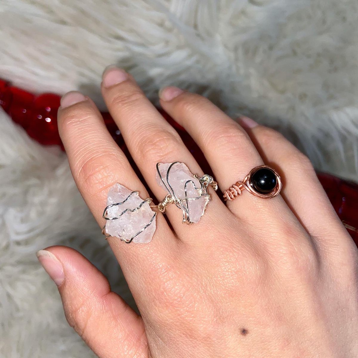 jennikagrigsby's tweet photo. Last but not least ✨💞
These 2 stunning Rose Quartz rings! I felt so much good warm energy running through my hand as I was getting product pictures done, the lucky people who snag these are sure going to have an abundance of love their way 🥺🥰✨💗 https://t.co/HnwK730zNU