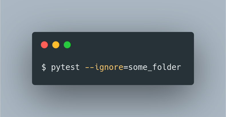  When you don't want to run tests inside a specific folder you can use the option:--ignore=some_folderIt can be used multiple times to exclude multiple folders.
