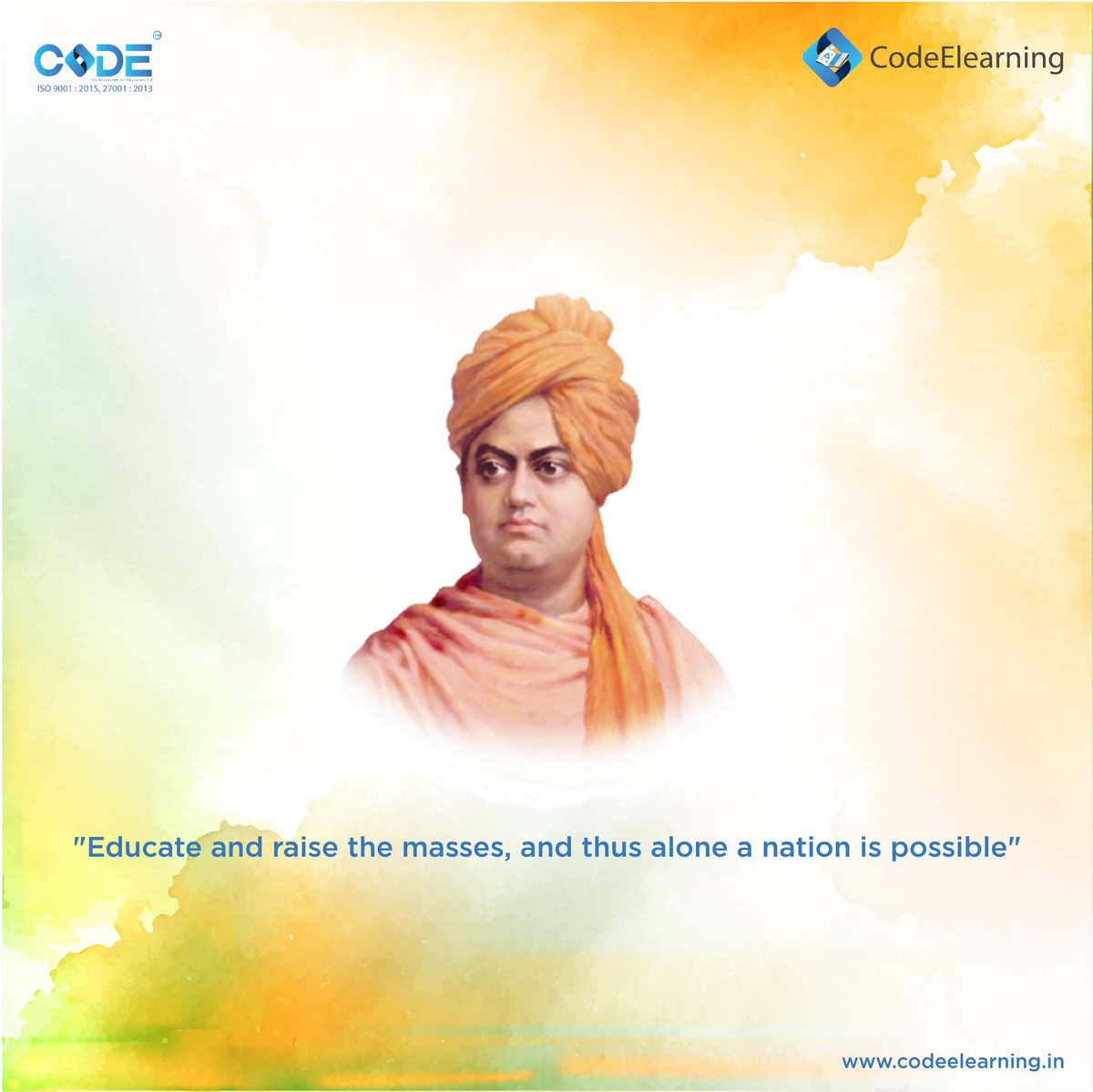 codeelearning's tweet image. "Arise, Awake and stop not until you reach your Goal" on this day of Swami Vivekananda was born. He emphasized "Self-Knowledge" and influenced great minds The Day is celebrated as National Youth Day.
#NationalYouthDay2021 #SwamiVivekanandaJayanti
#Codeelearning #learneffectively