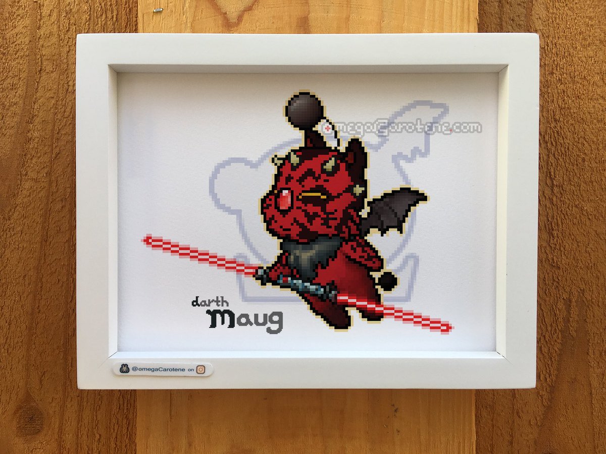 omegaCarotene's tweet photo. #darthMaug 8x6” giclée Prints coming around the end of the month, kupo~!  :3 
(DM if ya wanna pre-order.)

⭕️ https://t.co/IXNpwb7IKr ⭕️

#oCmoogle ⚔️ #FinalFantasy/#StarWars mash-Up #moogle #pixelArt • #moogleMonday https://t.co/0i0yHNbNov