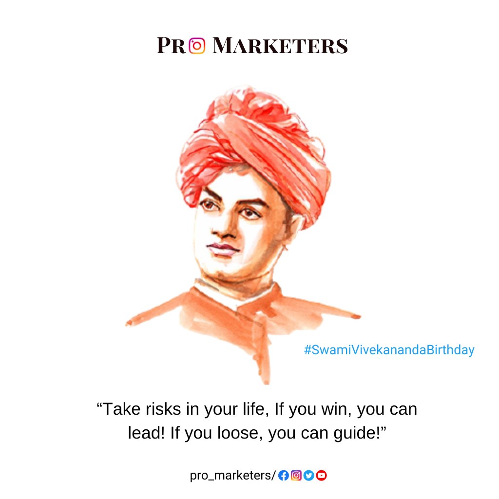 digipreety's tweet photo. Great work requires great and persistent effort for a long time. Character has to be established through a thousand stumbles."
#swamivivekananda #swamiji #youthday #promarketers #vivekanandabirthday https://t.co/JolSTjuwc5