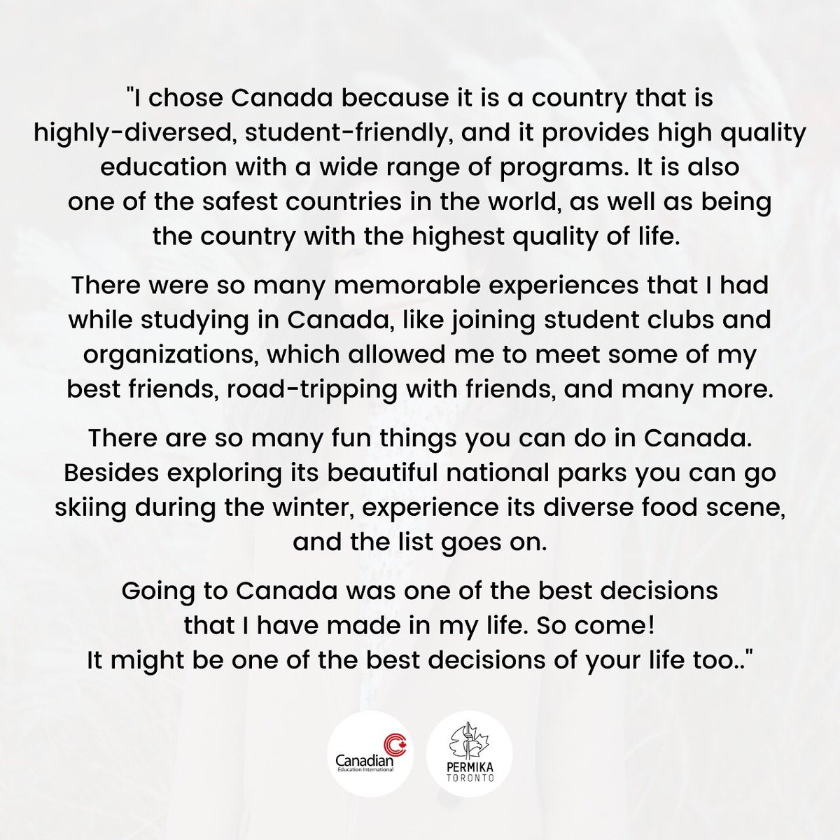 CDN_EDU_INTL's tweet photo. Testimony from Sherinne Clarissa, current student studying in Canada
#CanadianEducation
#CEIIndonesia https://t.co/DJNGECxo18