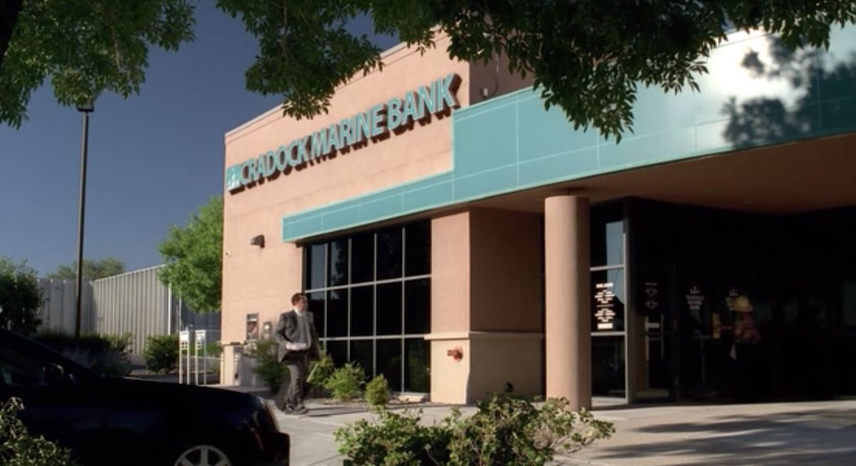 Dan Wachsberger in Breaking Bad uses the same bank as Fox Mulder. The "Cradock Marine" was mentioned in the Breaking Bad Episode "Say My Name" (S5E7) and "Monday" (S6E14), "The Amazing Maleeni" (S7E8), and "Surekill" (S8E8),