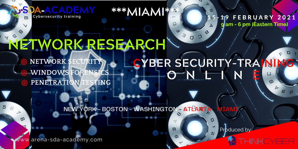 Securedigitale's tweet image. ***** Cybersecurity Training &quot;NETWORK RESEARCH&quot; *****
Seats are still available for the 15-19 February 2021 session

Hurry up and enroll now !

( lnkd.in/eYKBi3z )
#cybersecurity_training #Hands_on_simulator #cyber #live_Instructors #Real_world_Scenarios #online_Training