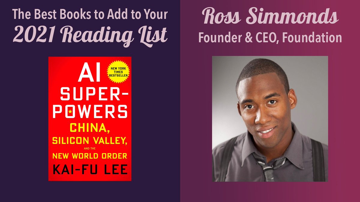 1/ AI Superpowers – China, Silicon Valley, and the New World Order By Kai-Fu LeeThis book provided a futuristic yet realistic look at what our world could look like in the coming years and why GPT-3 is just the beginning. @TheCoolestCool