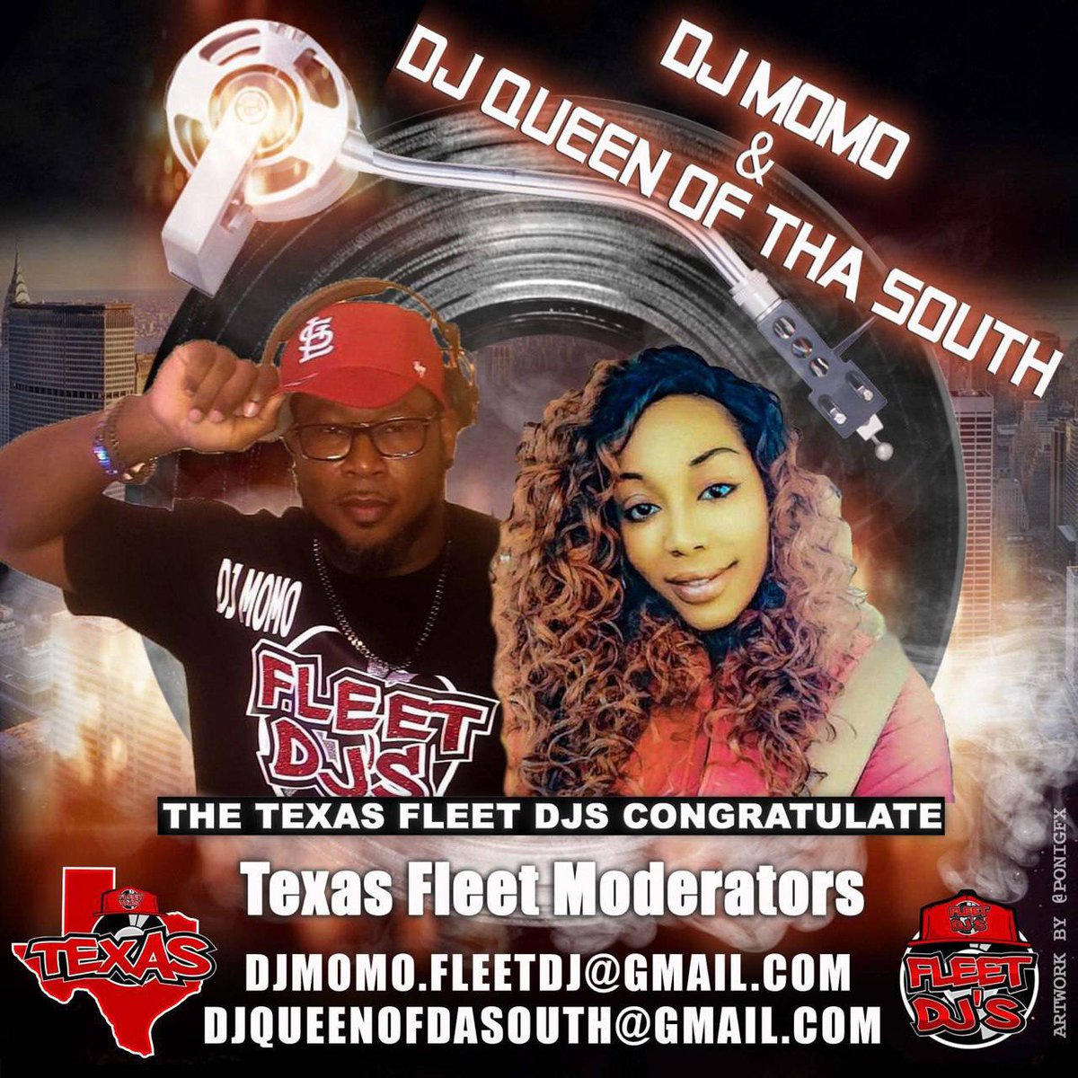 texasfleetdjs's tweet photo. The @TexasFleetDjs would like to congratulate @DjMoMo &amp; @QueenOfDaSouth #TexasModerators
 #SWFleetDJs Congrats!! #fleetdjs  #fleetnation #djlife #djs #Texas #SouthWestFleetDJs https://t.co/EoE66g3TlS