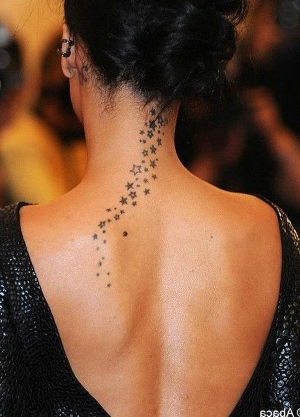 The alternate symbols of Shatabhisha nakshatra are 100 Flowers or 100 Stars. Flowers and stars captivate the beholder. They “stop and smell the roses” or They look up and gaze at the night sky. Check out Rihanna’s Stars tattoo—