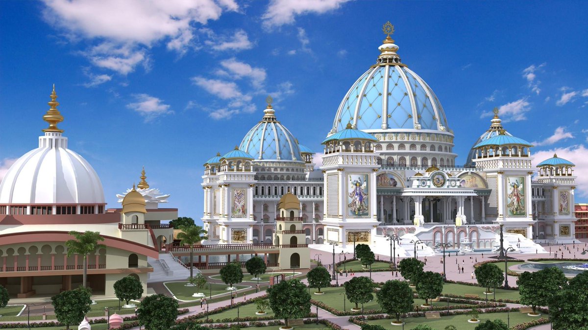 Some are unnecessarily targeting the design of the TOVP temple at  @iskcon Mayapur, which was clarified yesterday. In this thread a small glimpse of the vedic planetarium (designed according to Srimad Bhagavatam) inside the TOVP is presented.