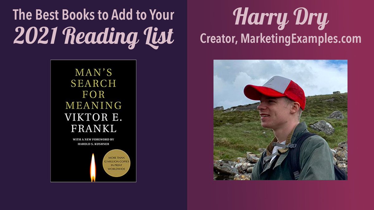 3/ Man’s Search for Meaning By Victor FranklThis book made me realise that love & life are so much more important than business, marketing, social media stuff. Made me realise I’m on the “success” treadmill: More followers. More subscribers. It means nothing. @GoodMarketingHQ