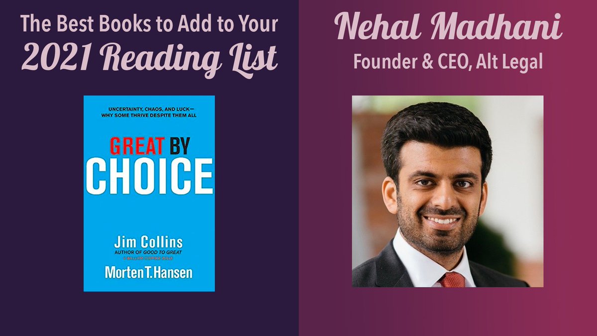 13/ Great by Choice By Jim CollinsIt’s a great book on how companies and leaders can navigate uncertain times, and 2020 was exceptionally uncertain and chaotic, to say the least. @nehalm