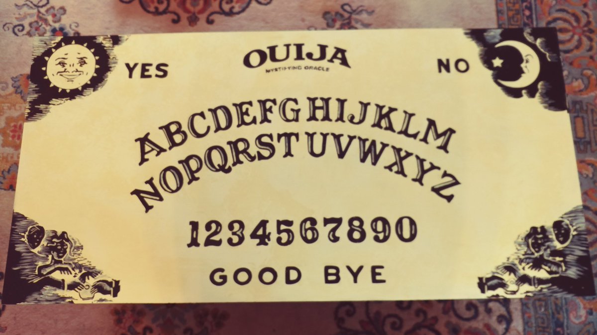 CEffrontee's tweet photo. Have I ever mentioned that I painted my coffee table to look like a Ouija board? #happythings #kindagoth #whythehellnot #nowyouknow
(I have a planchette coffee coaster, too...) https://t.co/2TIcqanYNo