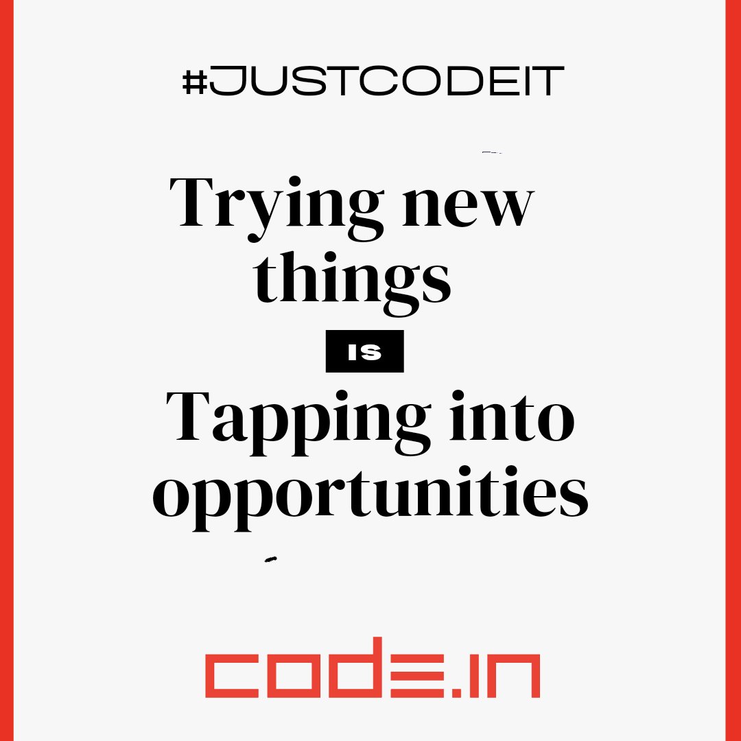 codedotin's tweet photo. Want to learn new things? Start with Coding, and never stop! 

#learntocode #codetoinspire #programmer #webdevelopment #wednesdayvibes #100DaysOfCode #QuarantineLife #quarantineandcode #womenwhocode #CodeNewbie #workshop #webinar #codeworkshop #codestudio #buildupdevs #tuesday https://t.co/xabdtnjbgw
