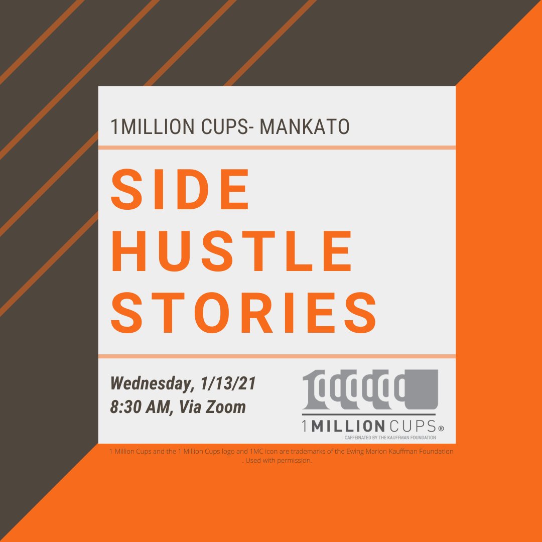 See you Wednesday!  8:30am Central Time  Zoom Link: bit.ly/2MVF53n 

#startups #Entrepreneur #1MC #Mankato #Minnesota #Virtual #presentations #connections