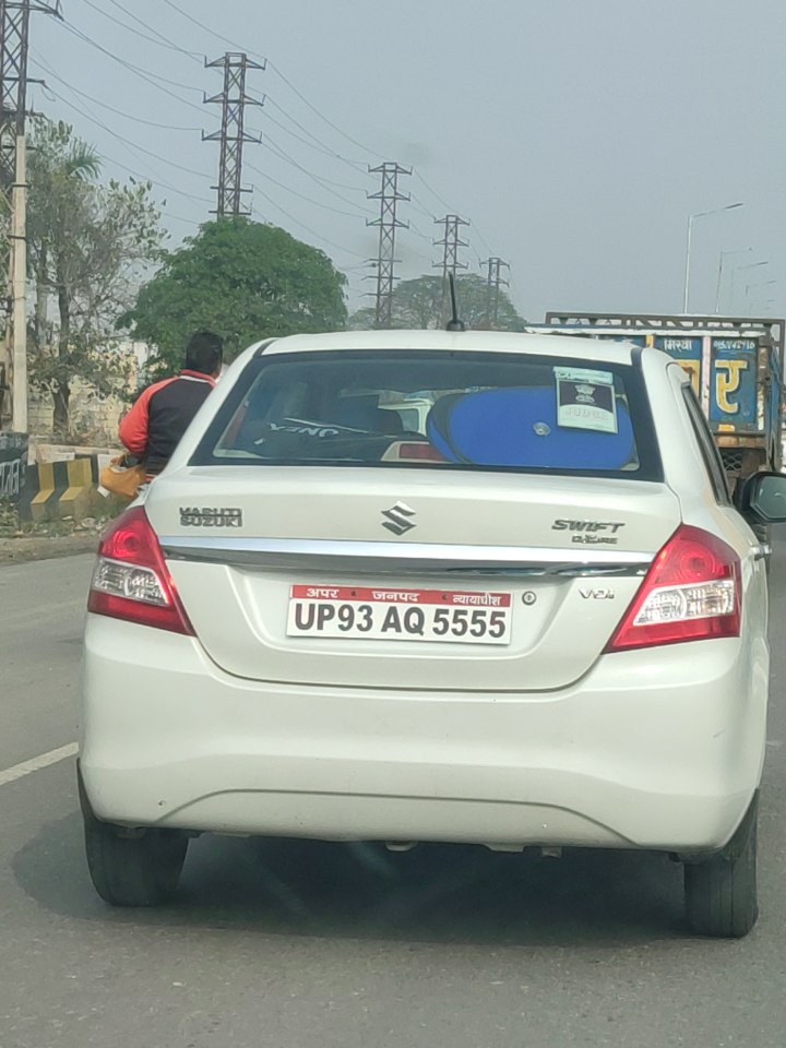 khirawari's tweet photo. @mathuratraffic is this lawful to right the designations at private vehicles. https://t.co/EHvPfo9c2s
