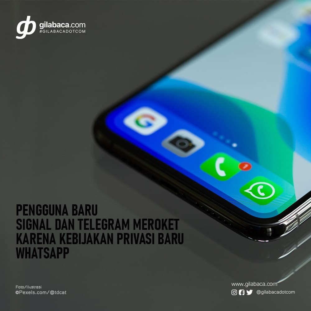 gilabacadotcom's tweet photo. Kini aplikasi Signal dan Telegram banyak di datangi oleh pengguna baru yang bermigrasi dari WhatsApp dengan jumlah yang cukup signifikan dalam beberapa hari belakangan ini sob.

more https://t.co/ZtFkqhYfLV

#WhatsappPrivacy
#Signal
#Telegram https://t.co/ie1JqvGQdh