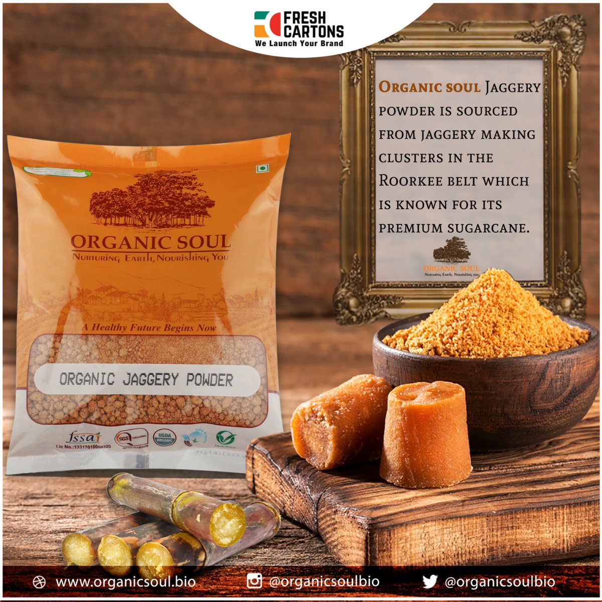 FreshCartons's tweet photo. Organic soul Jaggery powder is sourced from jaggery making clusters in the Roorkee belt which is known for its premium sugarcane.
Fresh Cartons
https://t.co/IaRPWiJMms
#jaggery #jaggerypowder #jaggerymaking #jaggerylove #jaggerybenefits #jaggerysweet #freshcartons https://t.co/WdcDBHe5xh