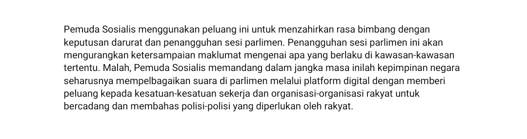 pemudaPSM's tweet photo. Kenyataan Media Pemuda Sosialis 12/1/2021: Langkah-Langkah Tambahan Diperlukan Untuk PKP dan Darurat 2021? - Gandipan Nantha Gopalan, Setiausaha Pemuda Sosialis.

Pemuda Sosialis menggunakan peluang ini untuk menzahirkan rasa bimbang dengan keputusan darurat dan penangguhan sesi https://t.co/9VNu7MLx3x