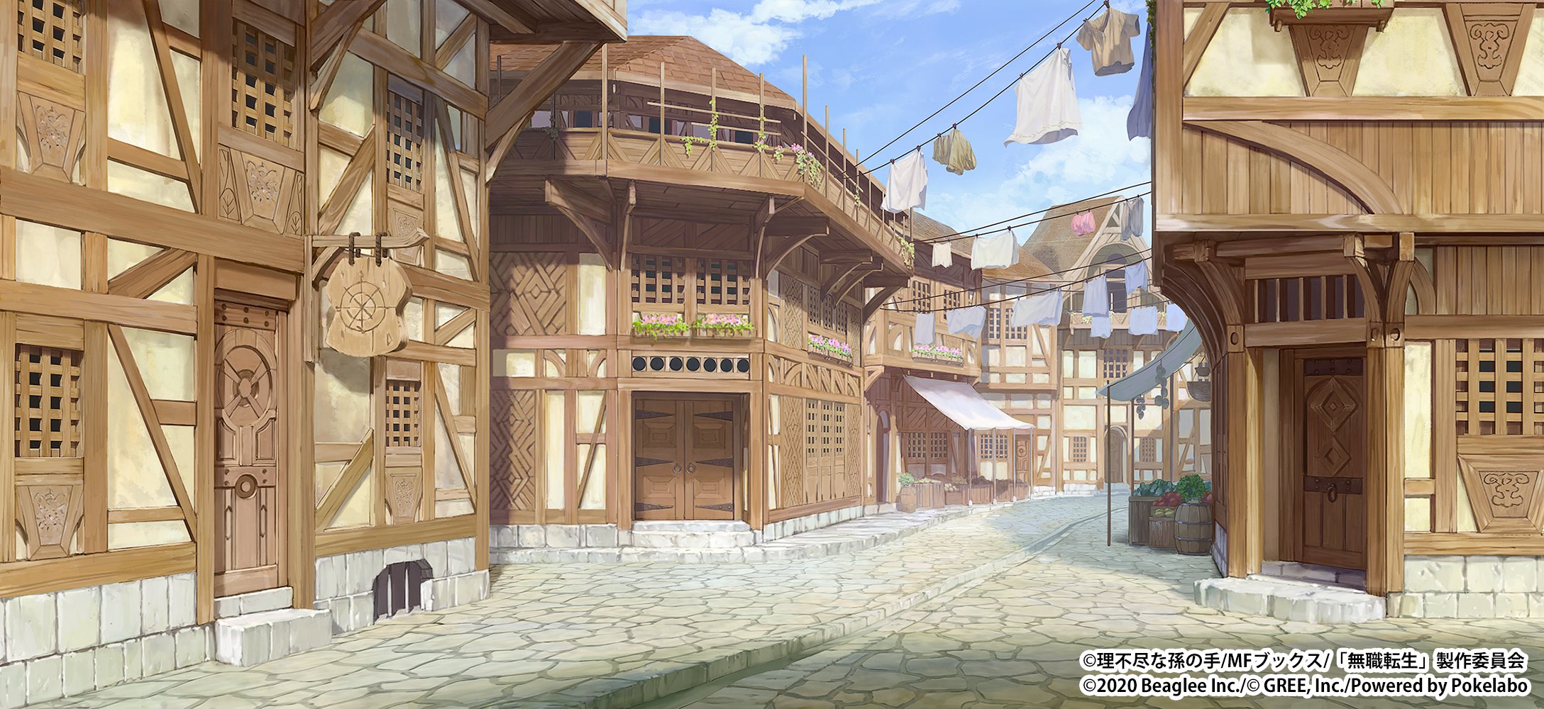 無職転生 ゲームになっても本気だす 公式 在 Twitter 上 背景イラスト紹介 今回ご紹介するのは以前外観を紹介した城塞都市ロアのメイン通りと商店街です ここに人が溢れてくると 一段と活気づいてにぎやかな雰囲気になります この中で繰り広げられる物語を