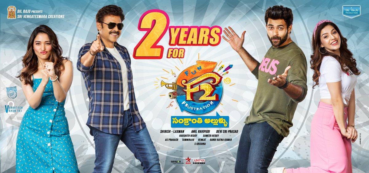 SLMediaOffl's tweet photo. 2 years for Blockbuster #F2Movie
#2YearsForF2
@VenkyMama @IAmVarunTej @tamannaahspeaks @Mehreenpirzada @ThisIsDSP @AnilRavipudi @SVC_official https://t.co/rPzx2o9Ojy