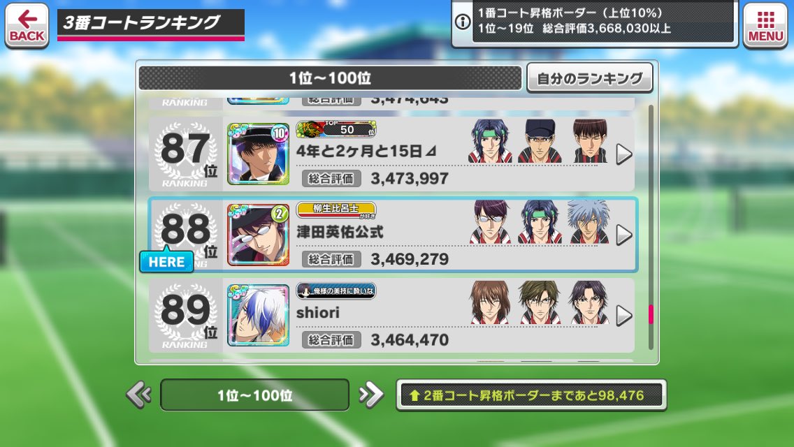 تويتر 津田英佑 ビリヤード再熱中 على تويتر コート入れ替え戦 位かぁ お隣の 4年と さんと Shiori さん 宜しくです テニラビ コート入れ替え戦 T Co Dmtpmwivn3