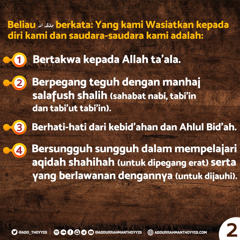 abd_thoyyib's tweet photo. WASIAT EMAS SYAIKH SHALIH FAUZAN AL-FAUZAN HAFIZHAHULLAH https://t.co/oERxFan6jJ