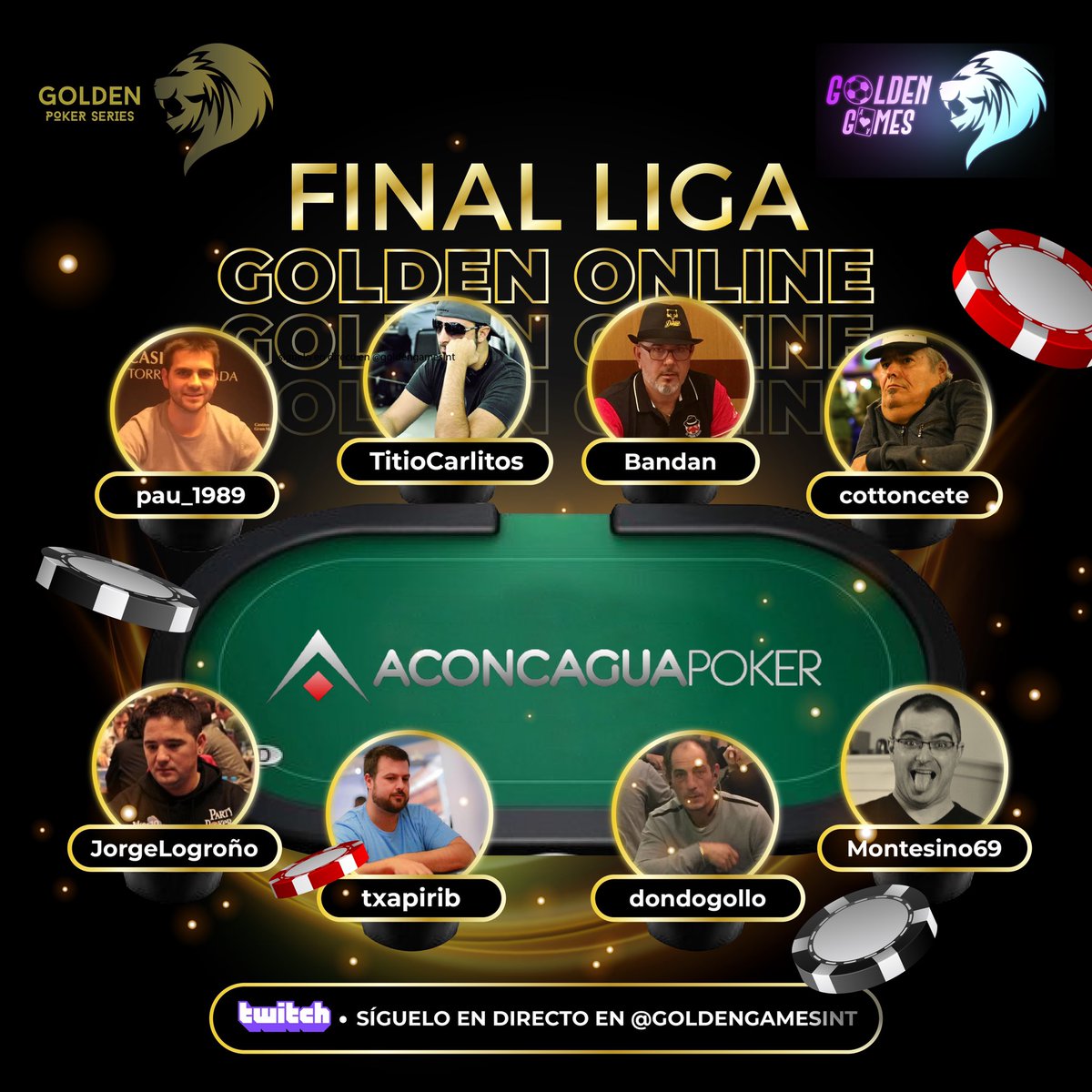 goldengamesint's tweet photo. 🚨SORTEO🚨
Vamos a sortear 2️⃣ vales de 50€ cada uno entre todos los que acertéis el ganador de la Final de la Liga Golden🦁 #goldengames 🤩

Reglas:
1️⃣ Dale retweet 
2️⃣ Seguir la cuenta @goldengamesint 
3️⃣ Contesta al tweet con el nick del jugador que piensas va a ganar https://t.co/2Ml0H4RlV5