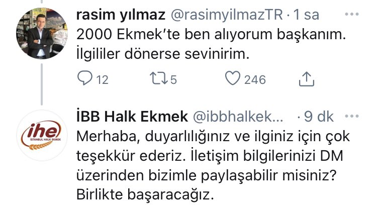tcbuyuksehIr1's tweet photo. İBB Başkanı Ekrem İmamoğlu'nun bir vatandaşın ekmek bağışına teşekkürü, yardım kampanyasına dönüştü. https://t.co/BN7RvoGc2j